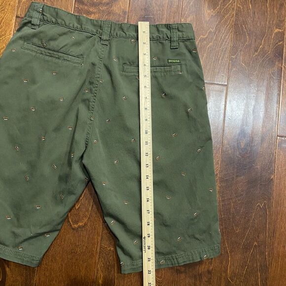 PrAna Chino AOP Embroidered Carabiner Olive Green Cotton Shorts Men's Size 32 - Picture 7 of 7